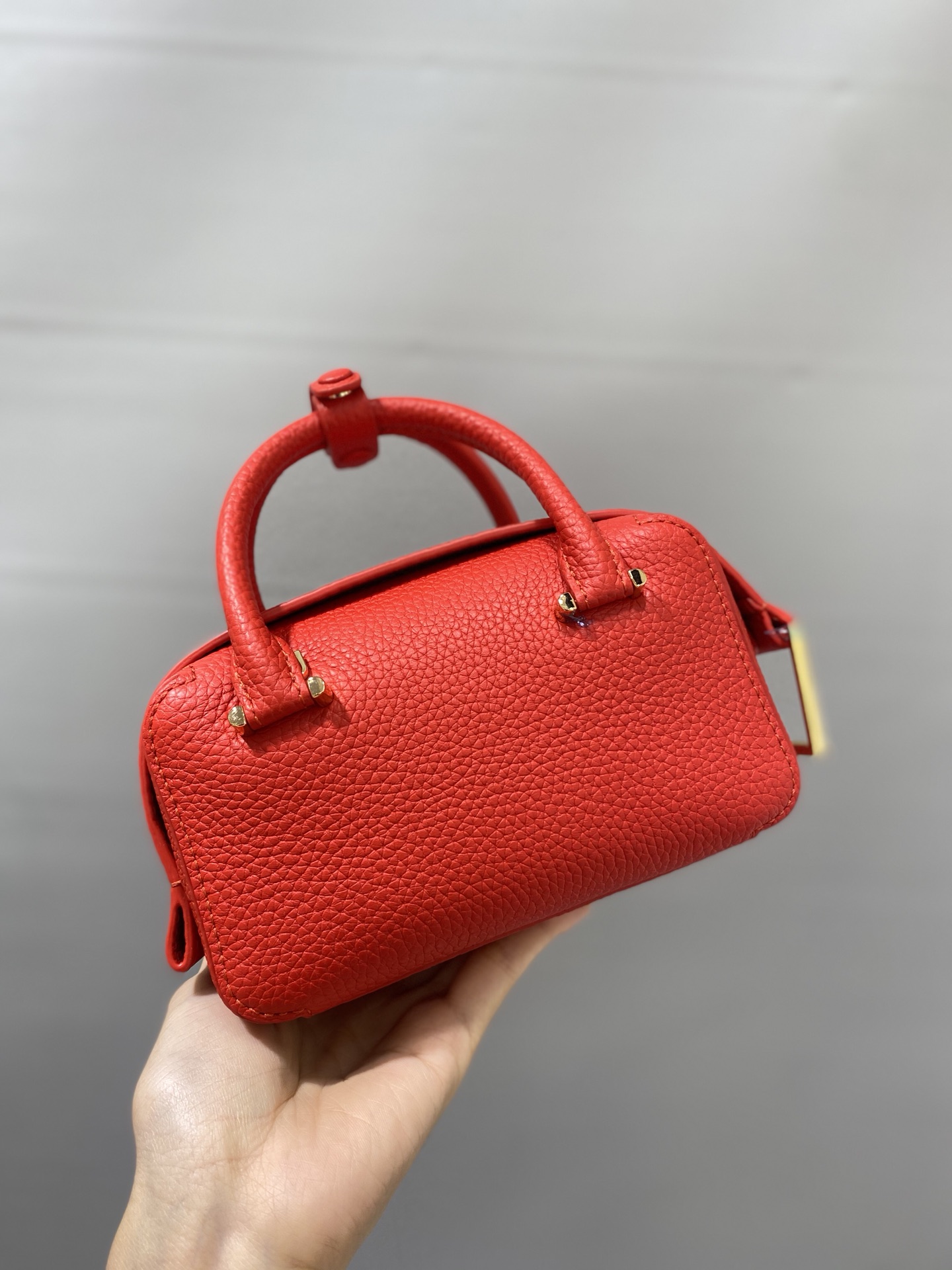 DELVAUX Grained Calfskin Mini CoolBAG RED Box Satchel Scarlet …