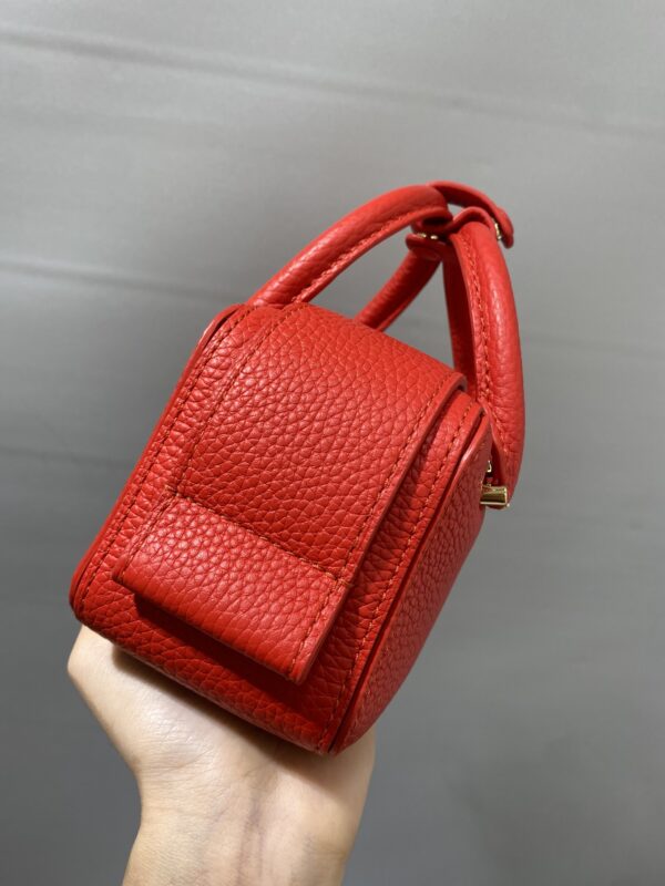 DELVAUX Grained Calfskin Mini CoolBAG RED Box Satchel Scarlet ...