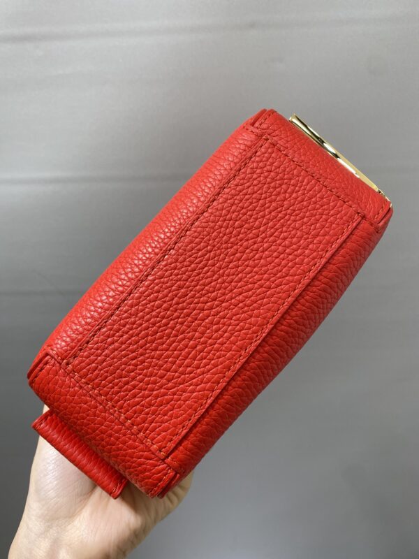 DELVAUX Grained Calfskin Mini CoolBAG RED Box Satchel Scarlet ...