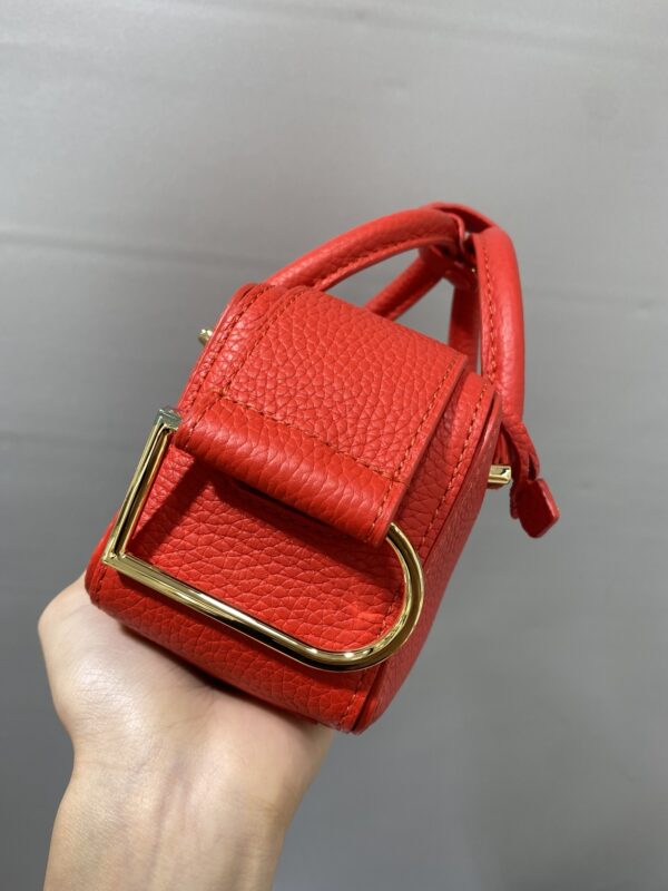 DELVAUX Grained Calfskin Mini CoolBAG RED Box Satchel Scarlet ...
