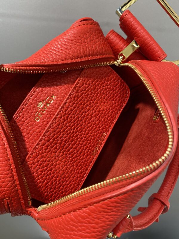 DELVAUX Grained Calfskin Mini CoolBAG RED Box Satchel Scarlet ...