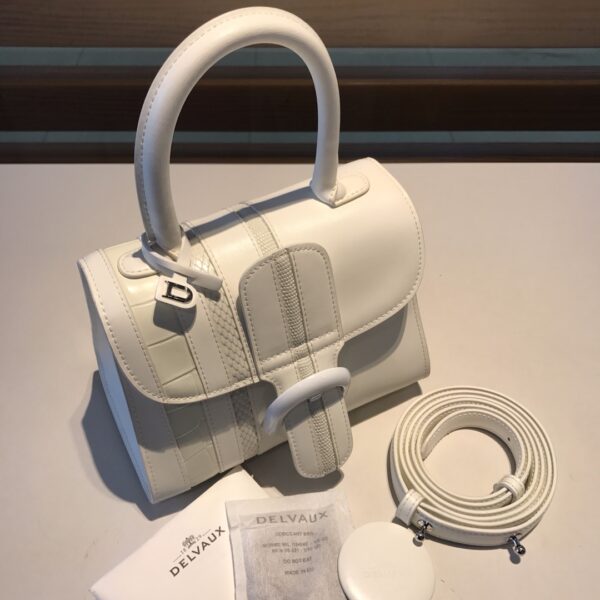 Brillant leather handbag Delvaux White in Leather