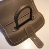 Delvaux brown Grey Leather Mini Brillant East/West Top Handle