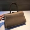 Delvaux brown Grey Leather Mini Brillant East/West Top Handle