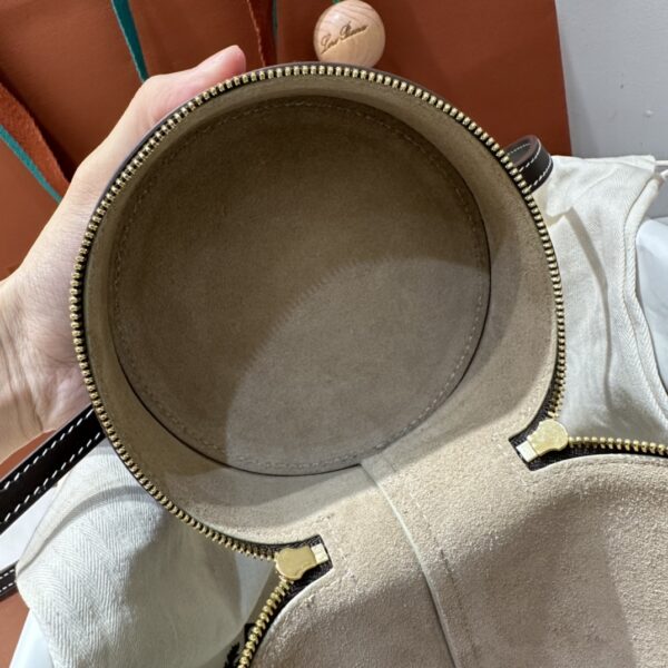Loro Piana Extra Case Medium Saddle Leather Bucket Bag In brown