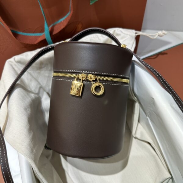 Loro Piana Extra Case Medium Saddle Leather Bucket Bag In brown