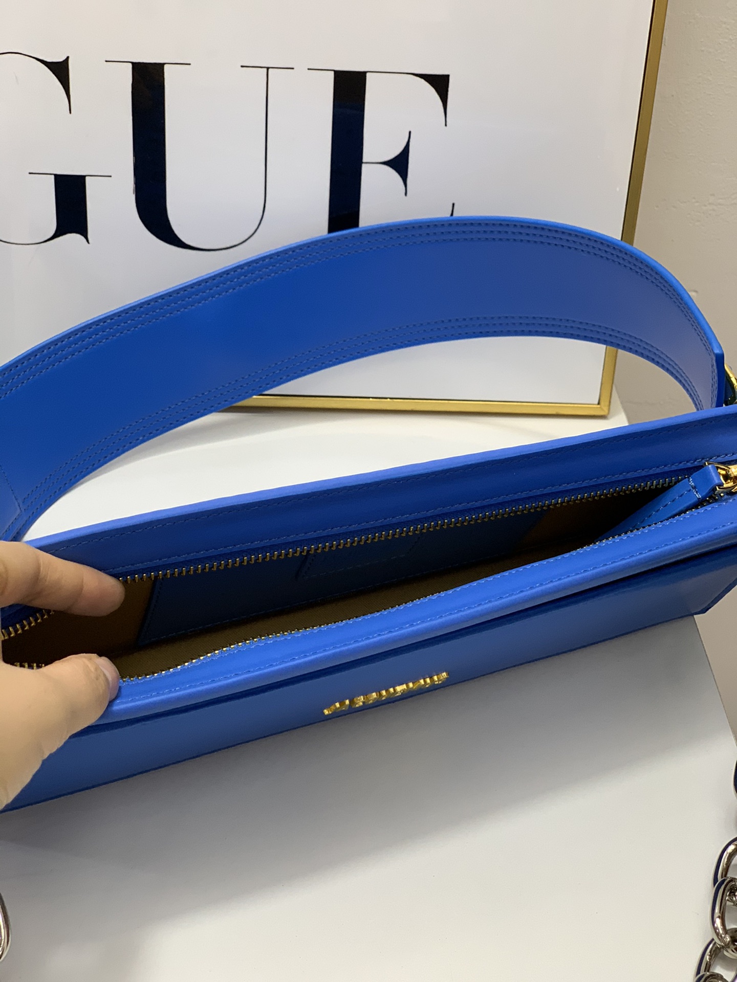 Jacquemus Le Ciuciu Blue in Leather with Gold/Silver-tone -