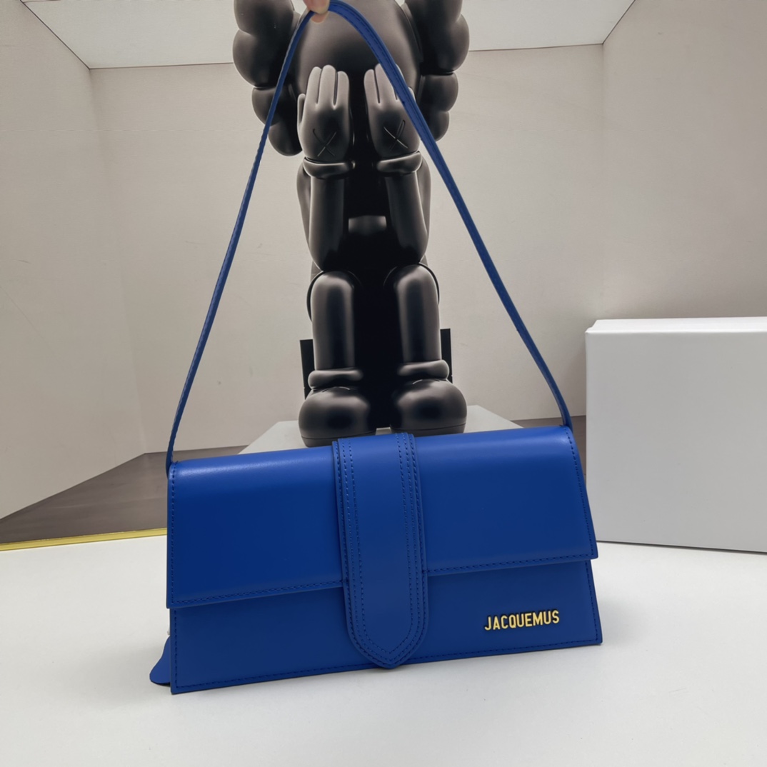 Jacquemus Le Bambino Leather Shoulder Bag in Blue