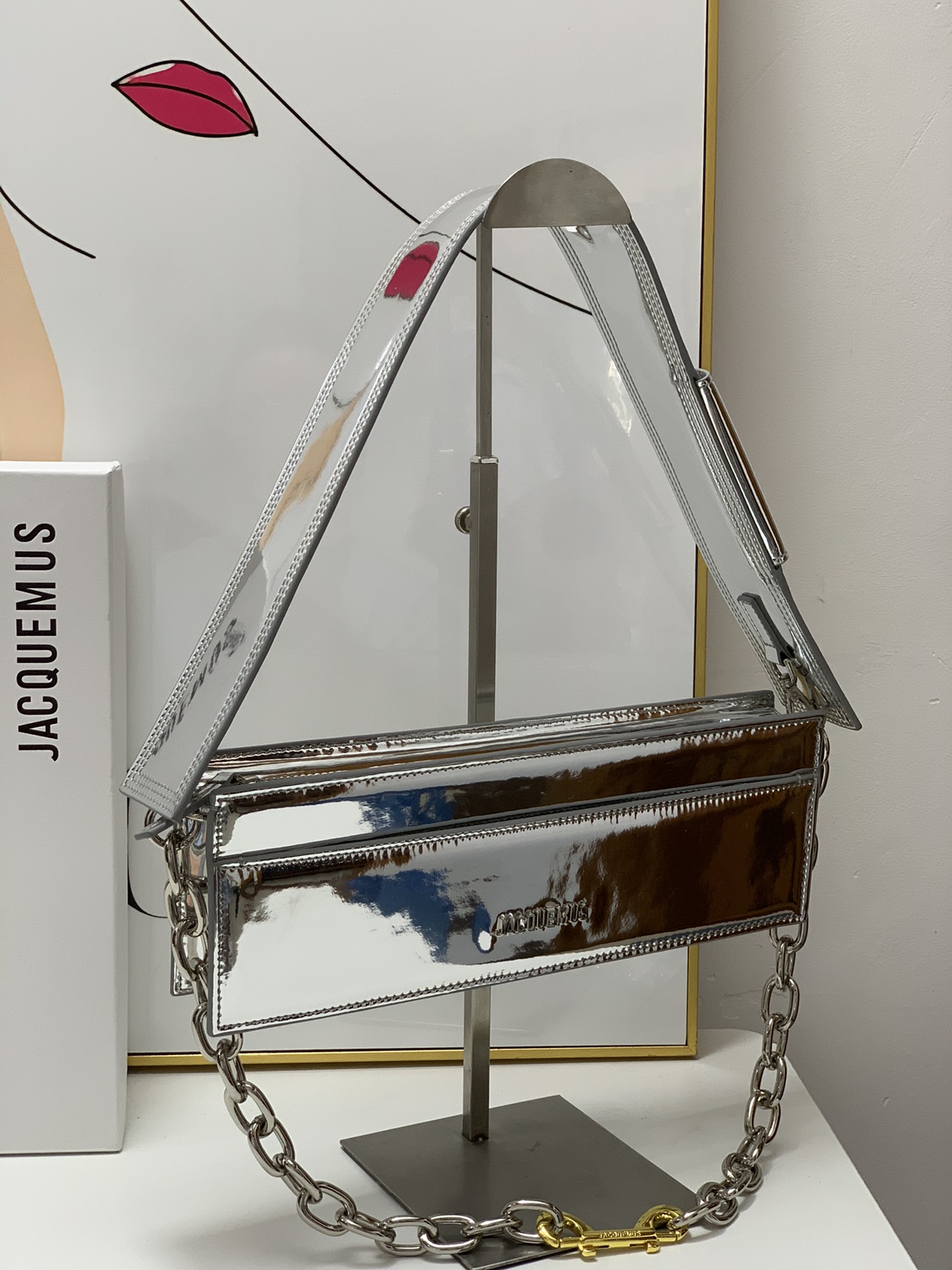 Jacquemus Le Ciuciu Silver in Leather with Silver-tone - US