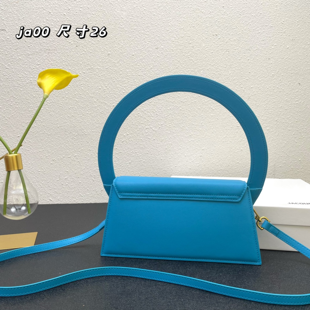 Jacquemus Le Sac Rond Leather Shoulder Bag In Blue