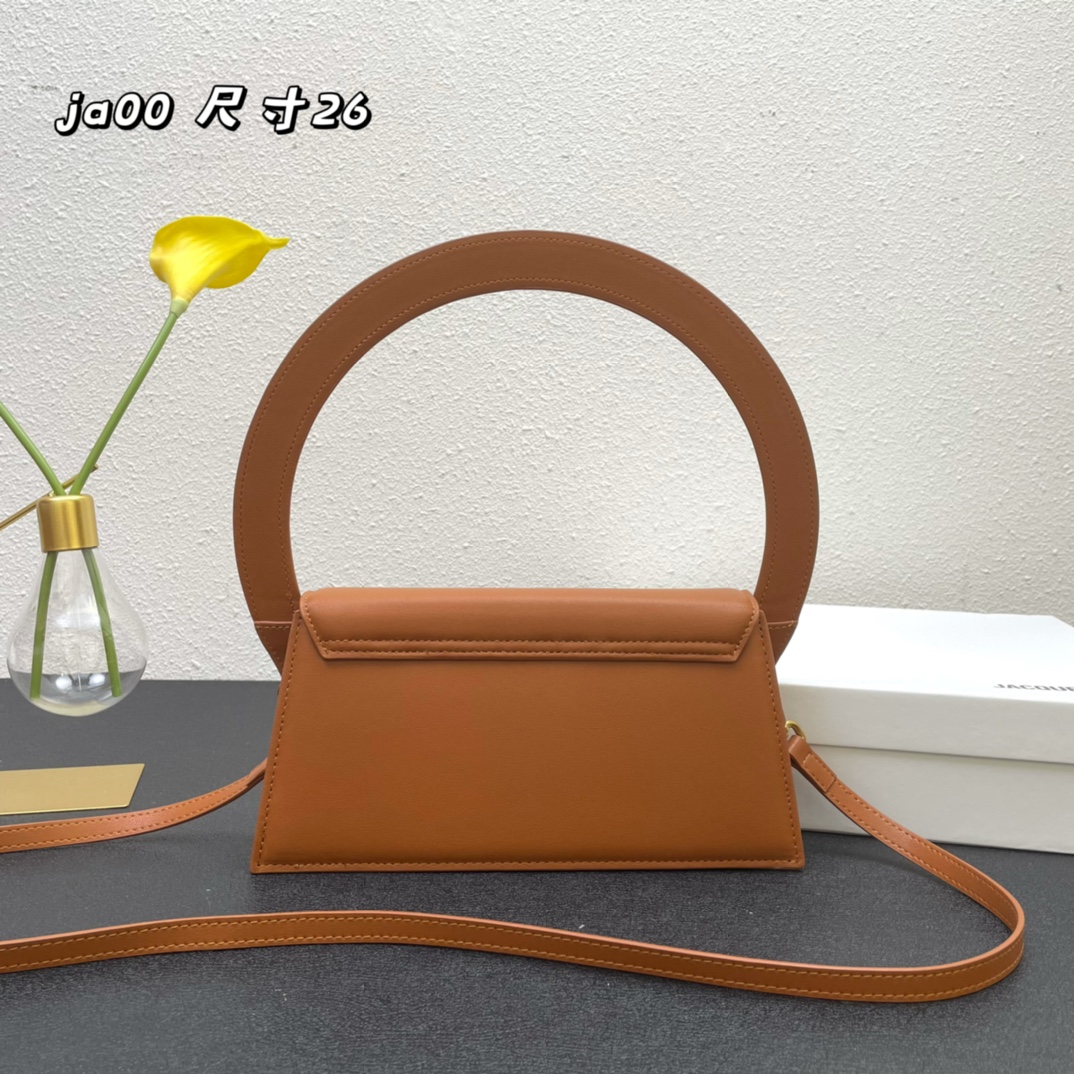 Jacquemus Le Sac Rond Leather Shoulder Bag In Brown