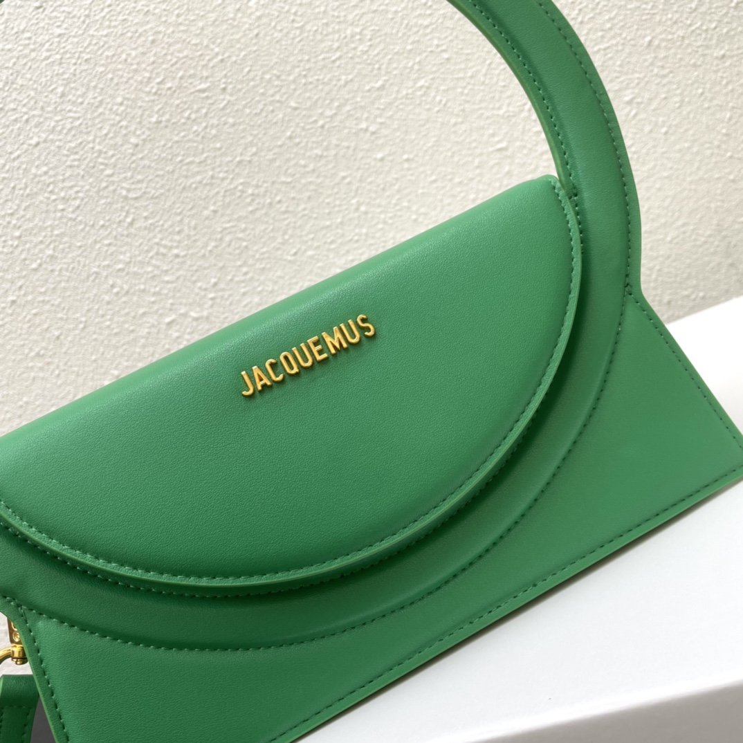 Jacquemus Le Sac Rond Leather Shoulder Bag In green