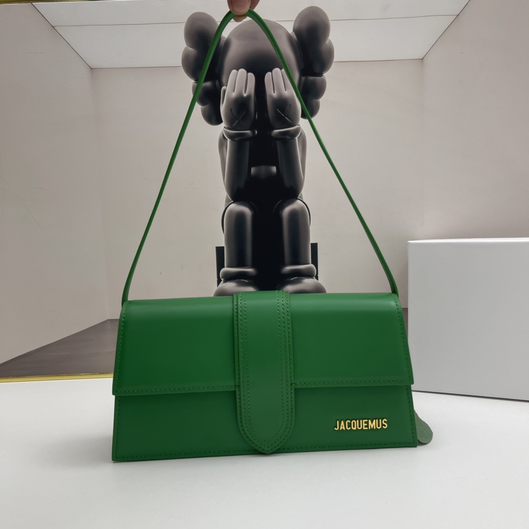 Jacquemus Le Bambino Leather Shoulder Bag in green
