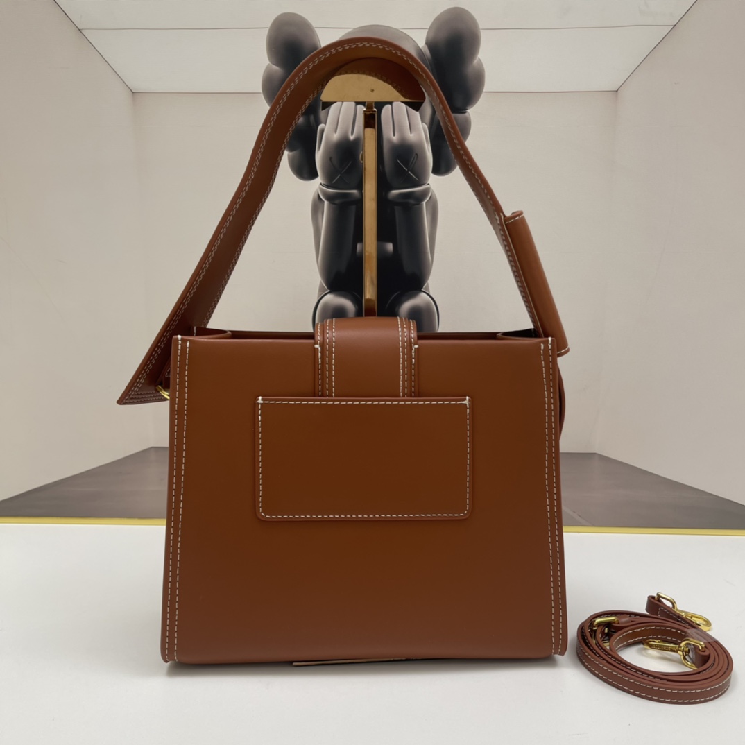 Jacquemus brown Leather Le Bambino 24 Shoulder Bag