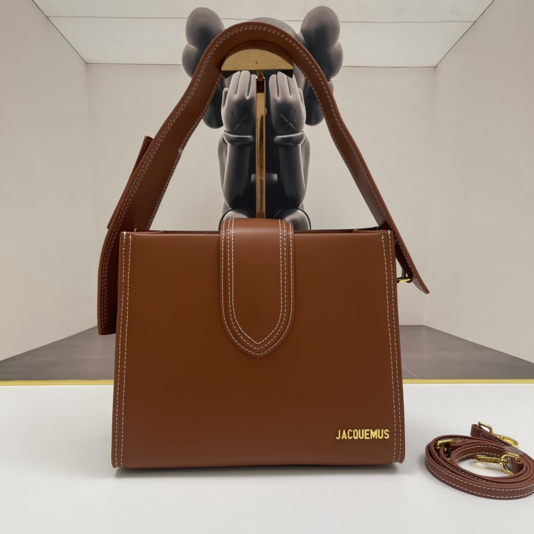 Jacquemus brown Leather Le Bambino 24 Shoulder Bag