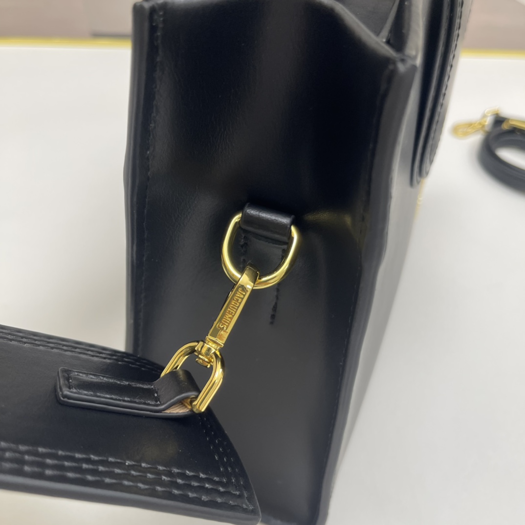 Jacquemus Black Leather Le Bambino 24 Shoulder Bag