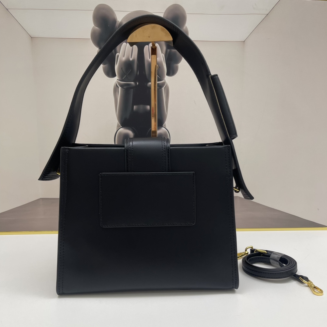 Jacquemus Black Leather Le Bambino 24 Shoulder Bag