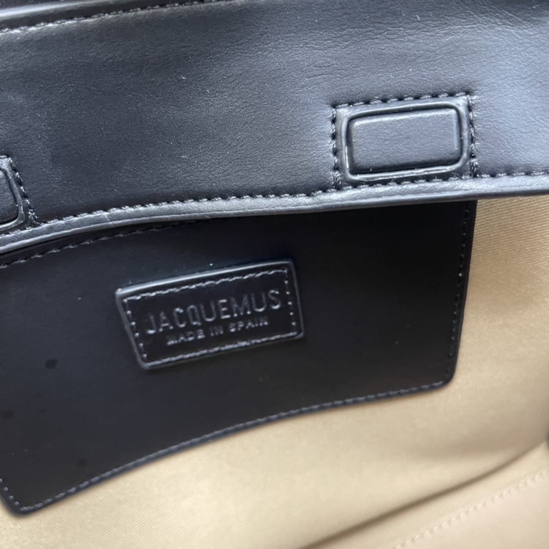Jacquemus Black Leather Le Bambino 24 Shoulder Bag