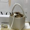 Jacquemus grey Leather Le Seau Carre Bucket Ba