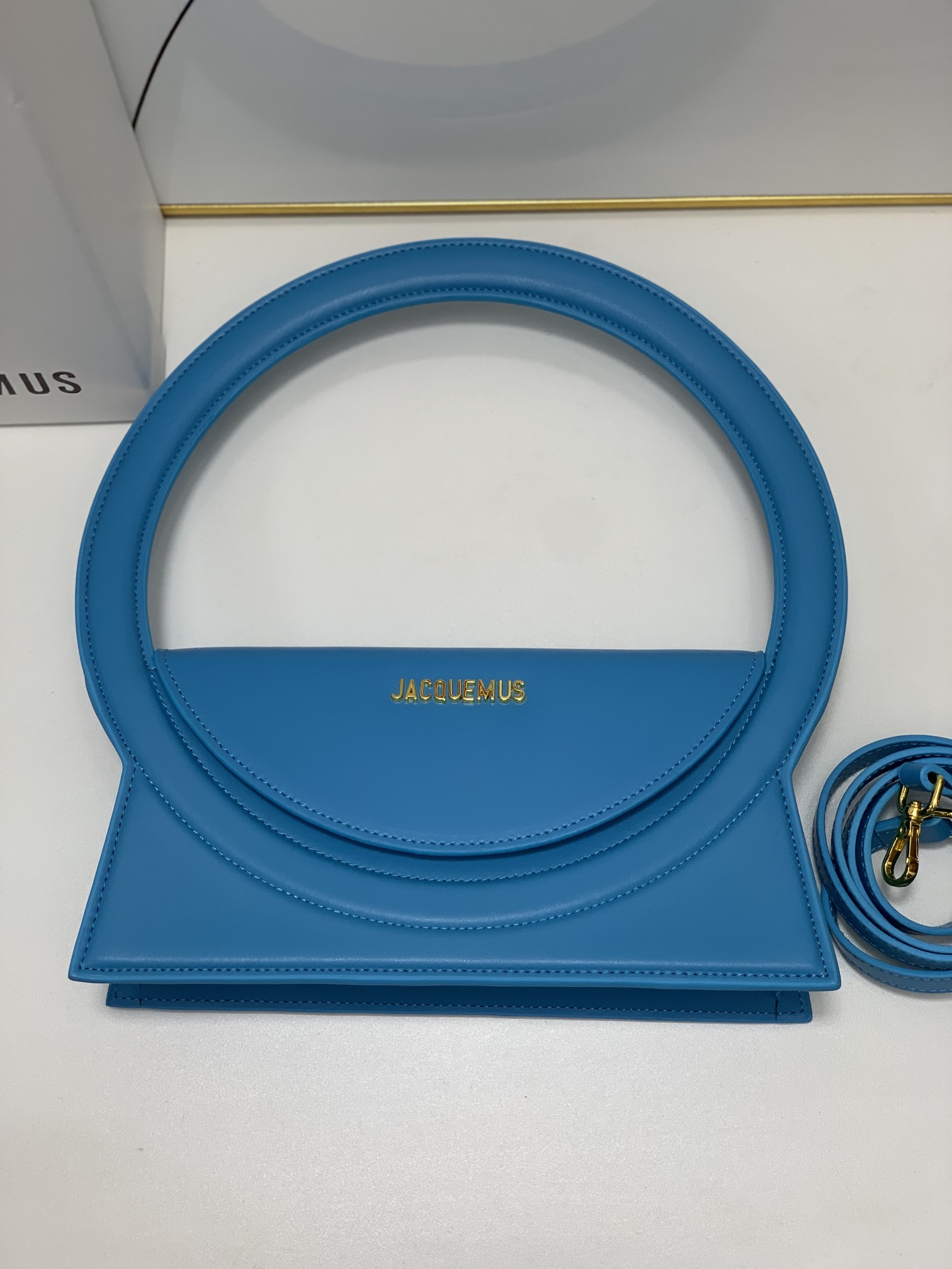 Jacquemus blue Le Raphia 'Le Sac Rond' Ba