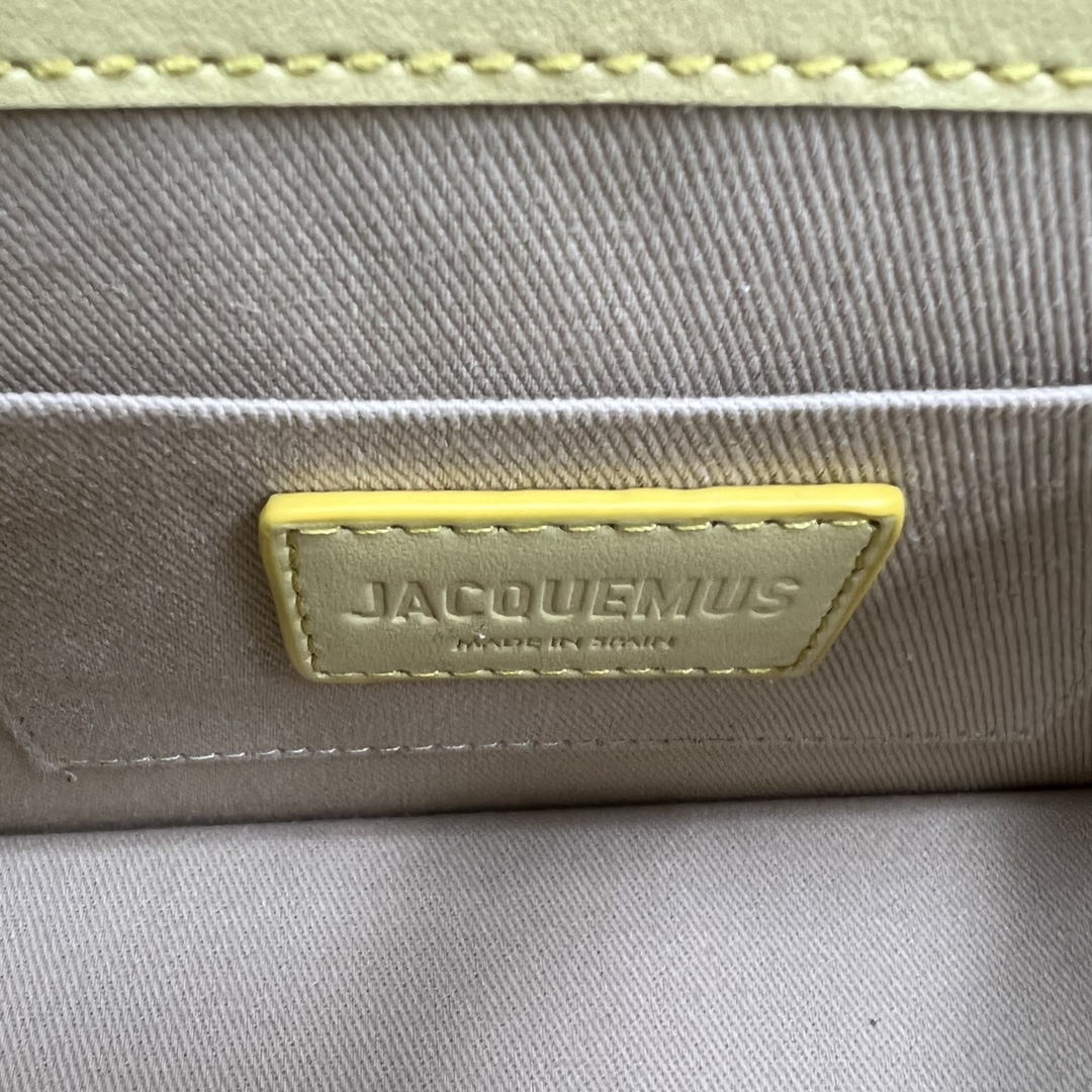Jacquemus Le Chiquito Noeud Yellow in Leather with Gold-