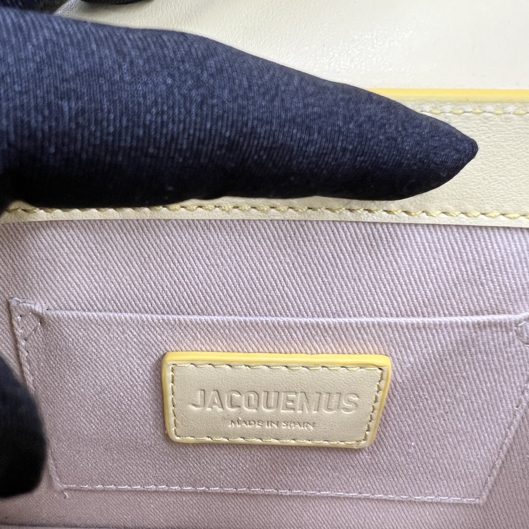 Jacquemus Le Chiquito Noeud Yellow in Leather with Gold-