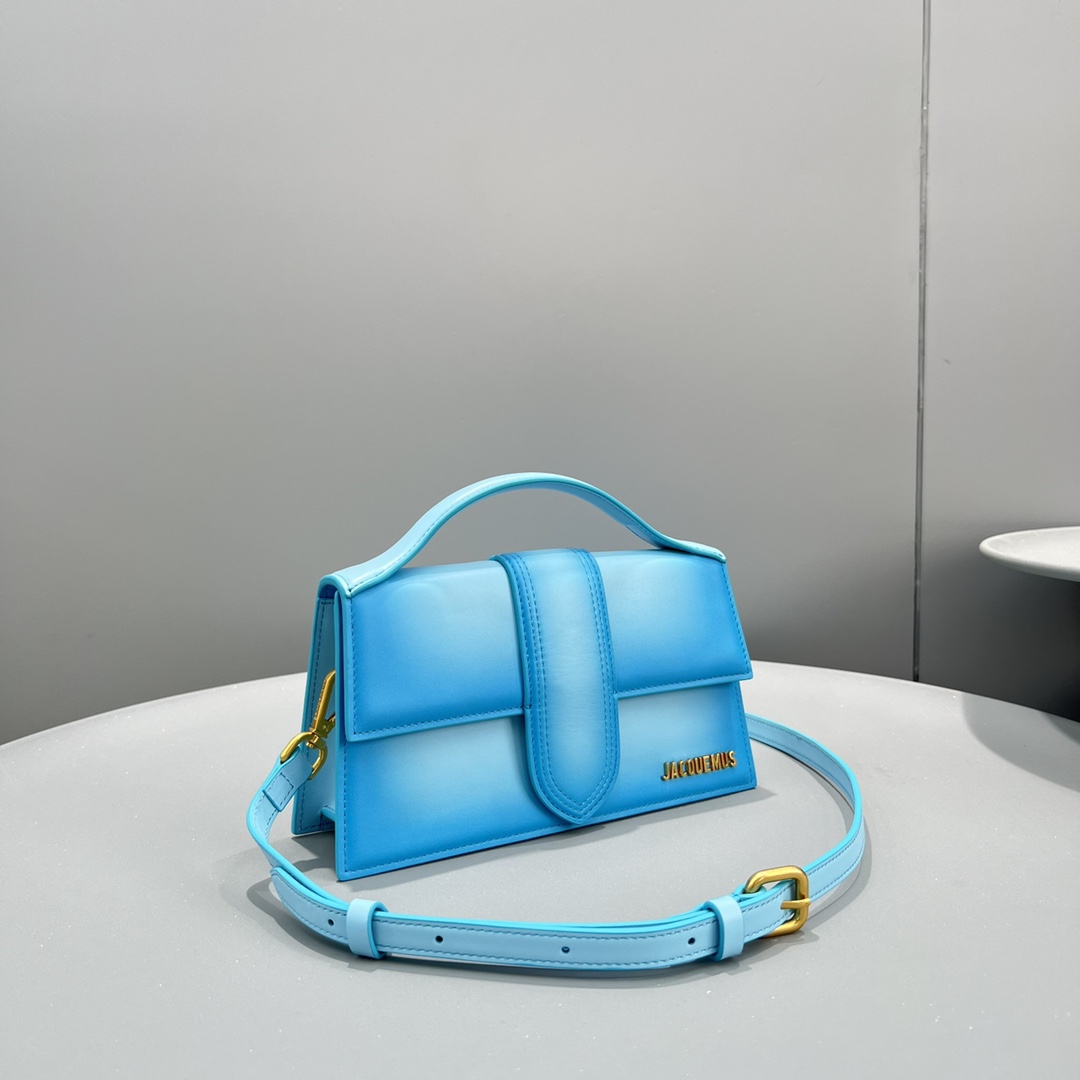 Jacquemus Le Grand Bambino Bag in Blue Leather