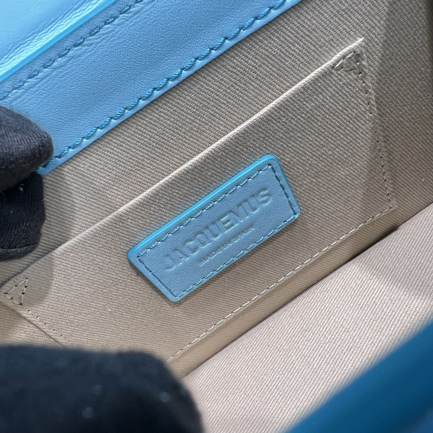 JACQUEMUS Smooth Calfskin Le Chiquito Noeud Blue