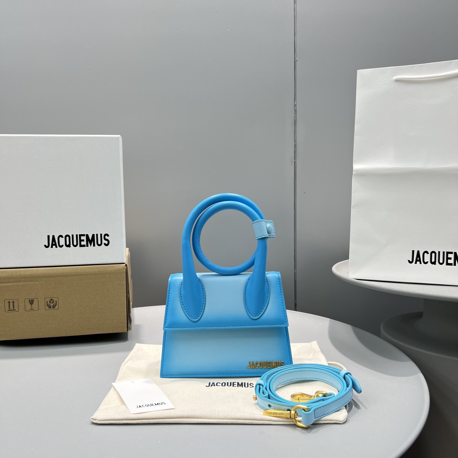 JACQUEMUS Smooth Calfskin Le Chiquito Noeud Blue