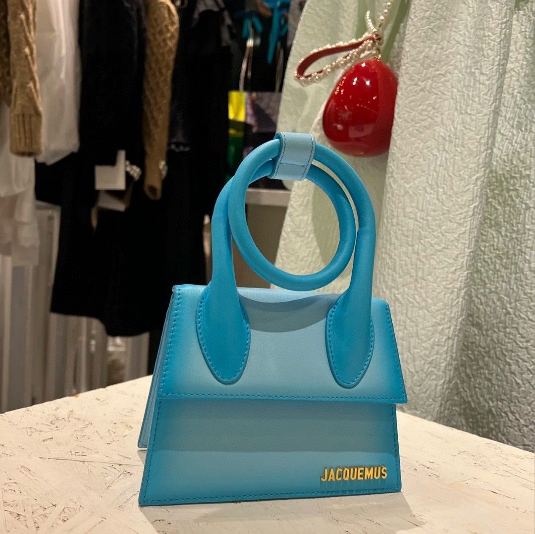 JACQUEMUS Smooth Calfskin Le Chiquito Noeud Blue 1564591
