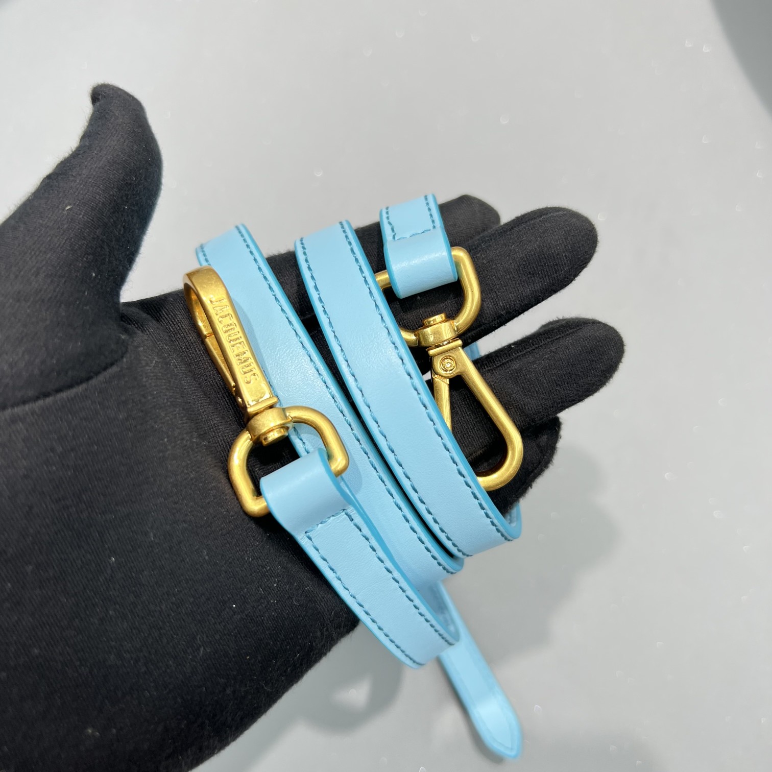 Jacquemus Le Chiquito Noeud Coiled Handbag  LIGHTBlue in Leathe
