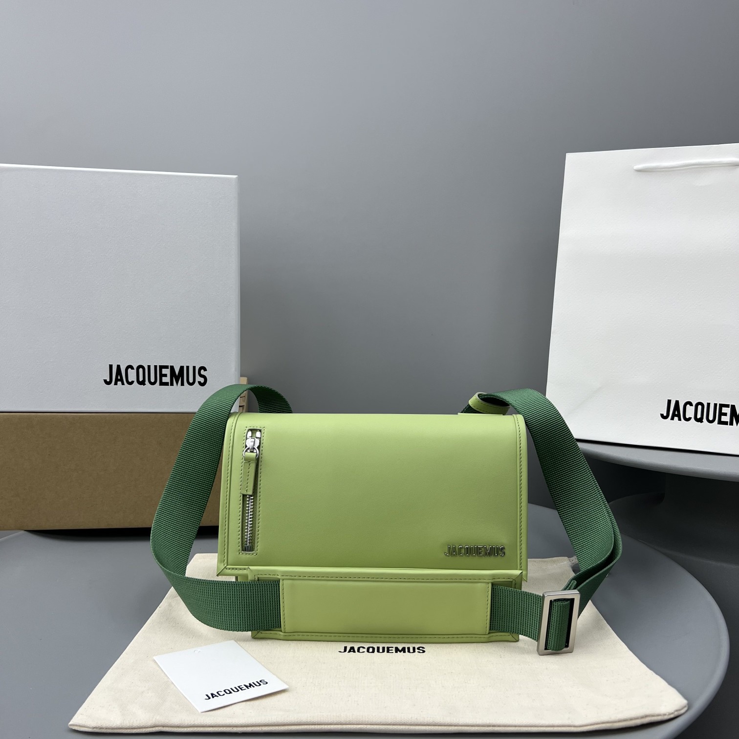 Leather satchel Jacquemus Green in Leather – 46298987