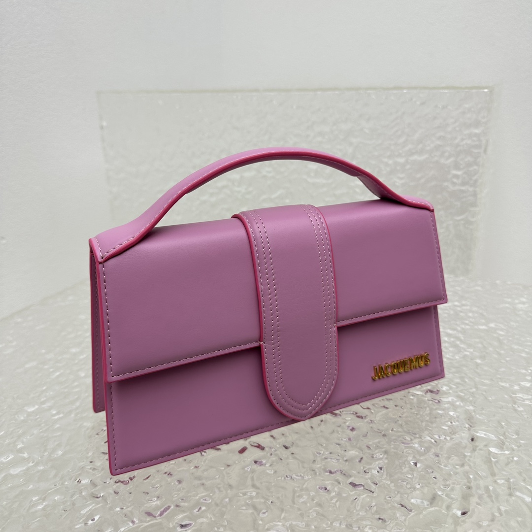 JACQUEMUS Le Grand Bambino bag in neon pink leather |