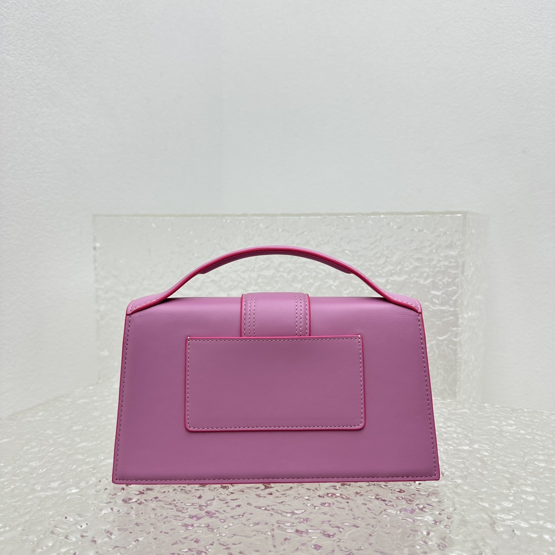 JACQUEMUS Le Grand Bambino bag in neon pink leather |