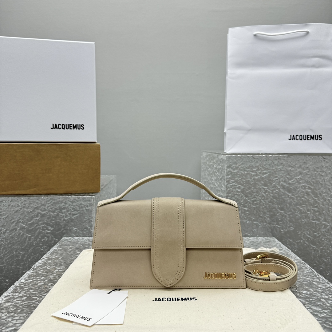 JACQUEMUS LE GRAND BAMBINO SUEDE DARK BEIGE