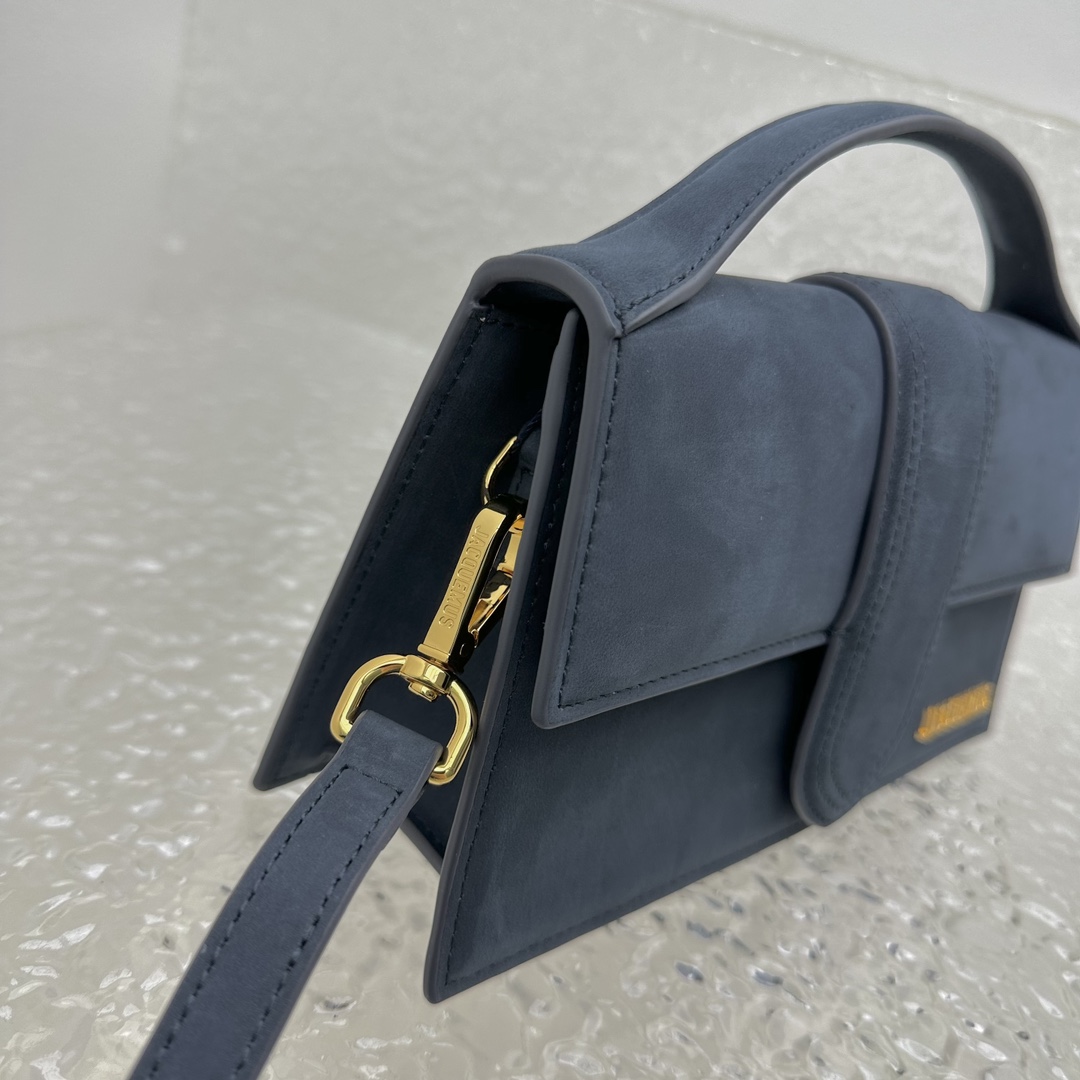 Jacquemus Suede Top Handle Bag - Blue Handle Bags, Jacquemus 00289