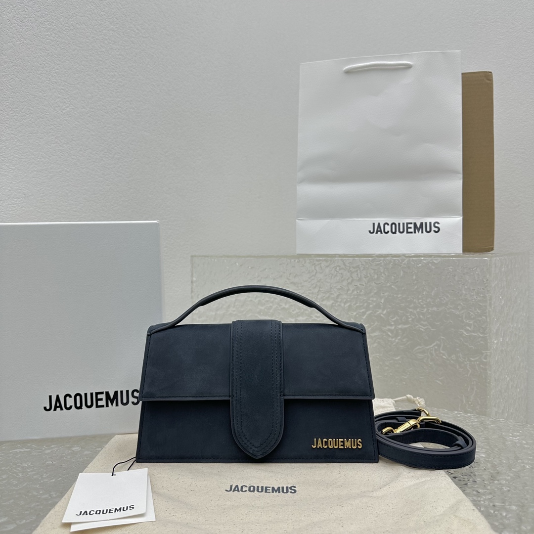Jacquemus Suede Top Handle Bag – Blue Handle Bags, Jacquemus 00289