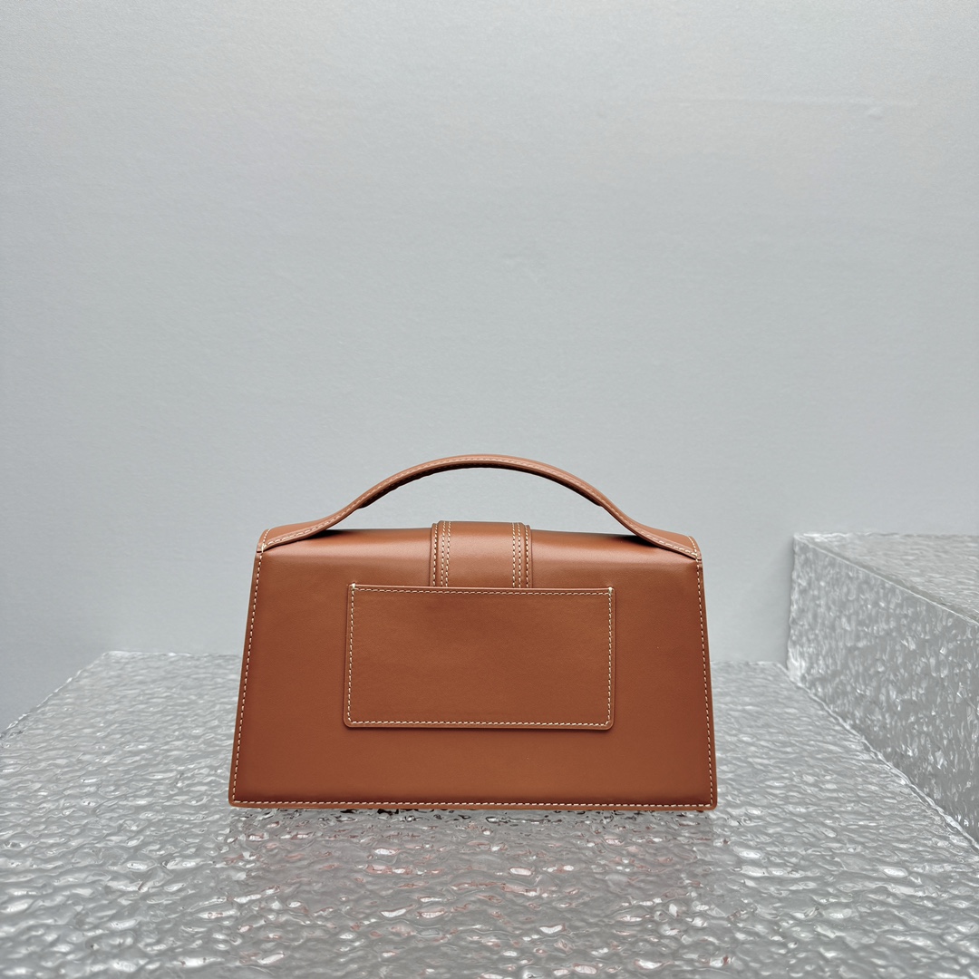 Jacquemus Leather Le Grand Bambino Top-Handle Bag in Brown