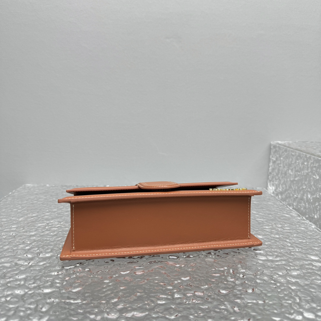 Jacquemus Leather Le Grand Bambino Top-Handle Bag in Brown
