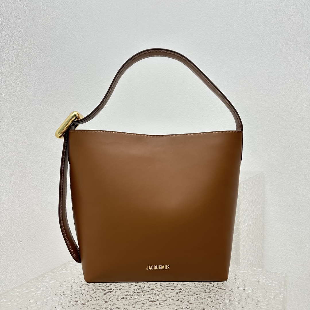 Jacquemus Le Regalo Leather Tote Bag - Brown Totes