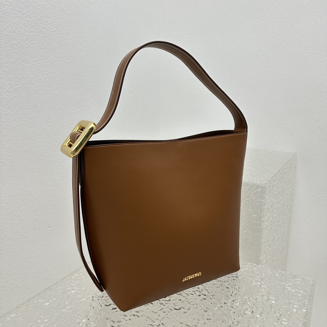 Jacquemus Le Regalo Leather Tote Bag - Brown Totes