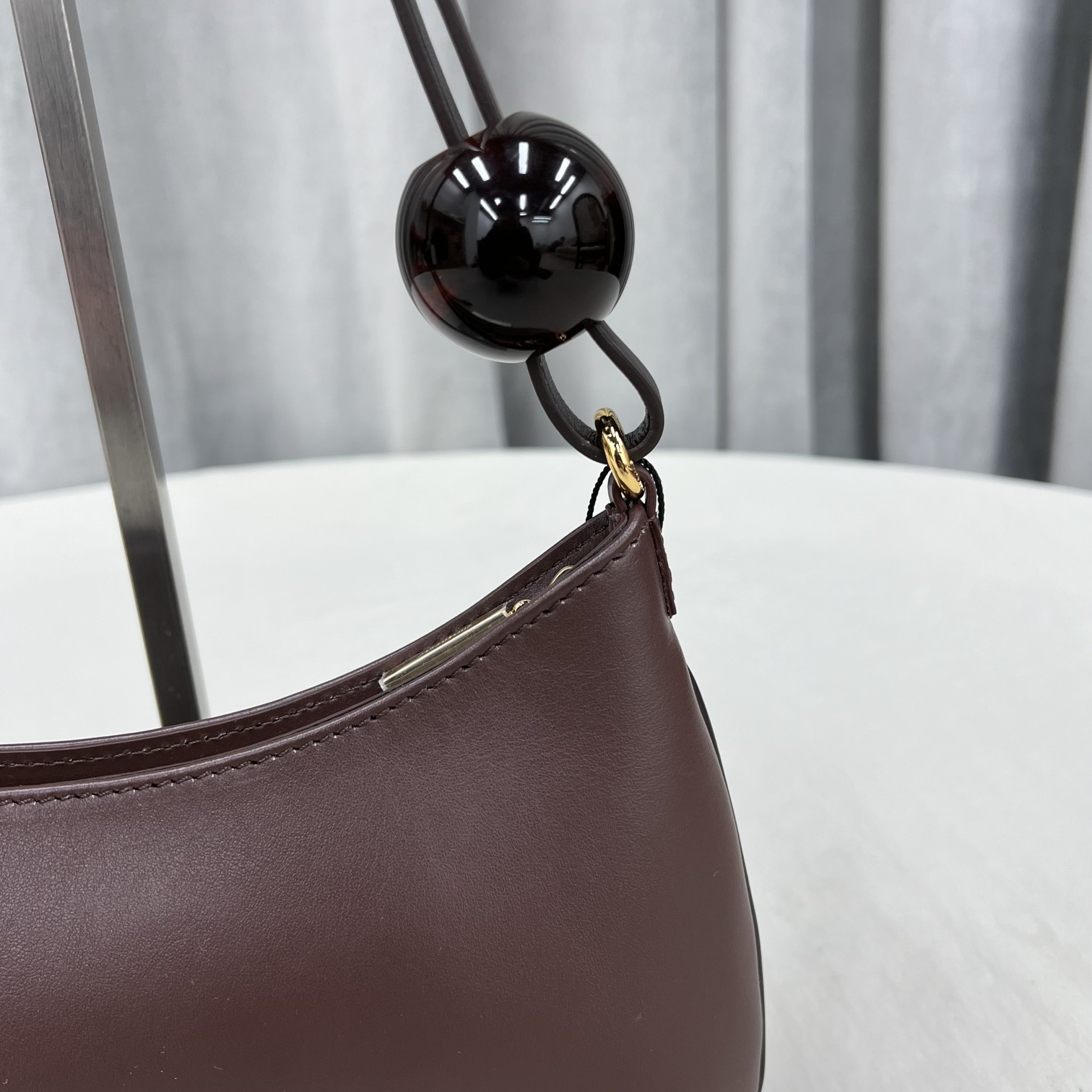 JACQUEMUS Smooth Calfskin Le Bisou Medium Brown Jacquemus 00439