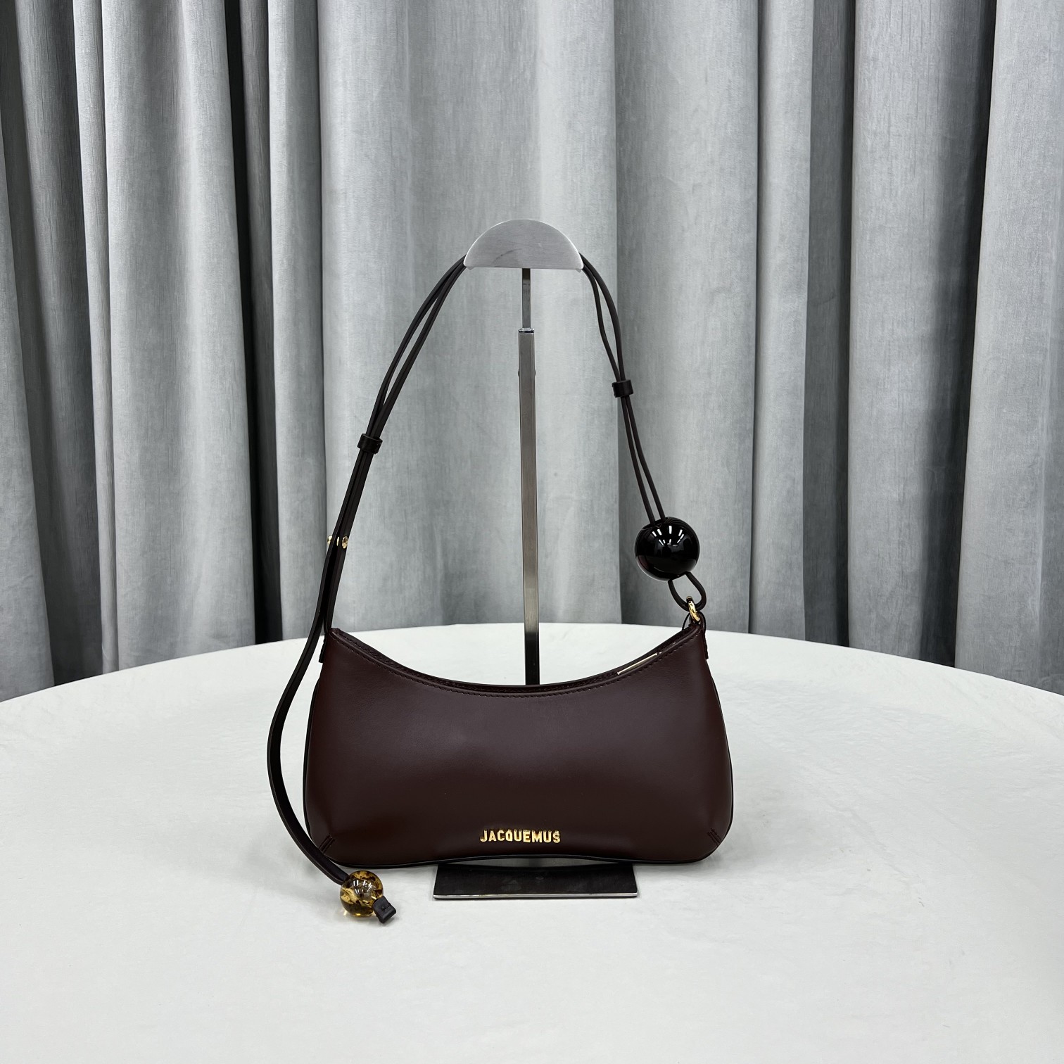 JACQUEMUS Smooth Calfskin Le Bisou Medium Brown Jacquemus 00439