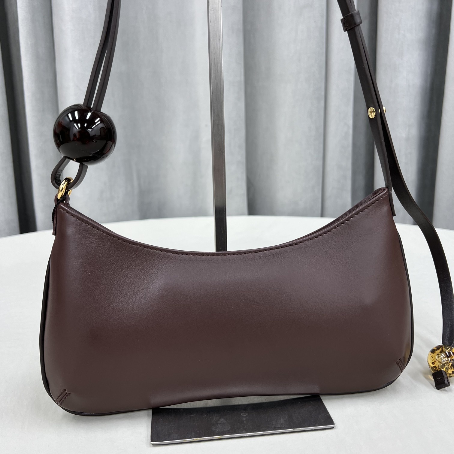 JACQUEMUS Smooth Calfskin Le Bisou Medium Brown Jacquemus 00439