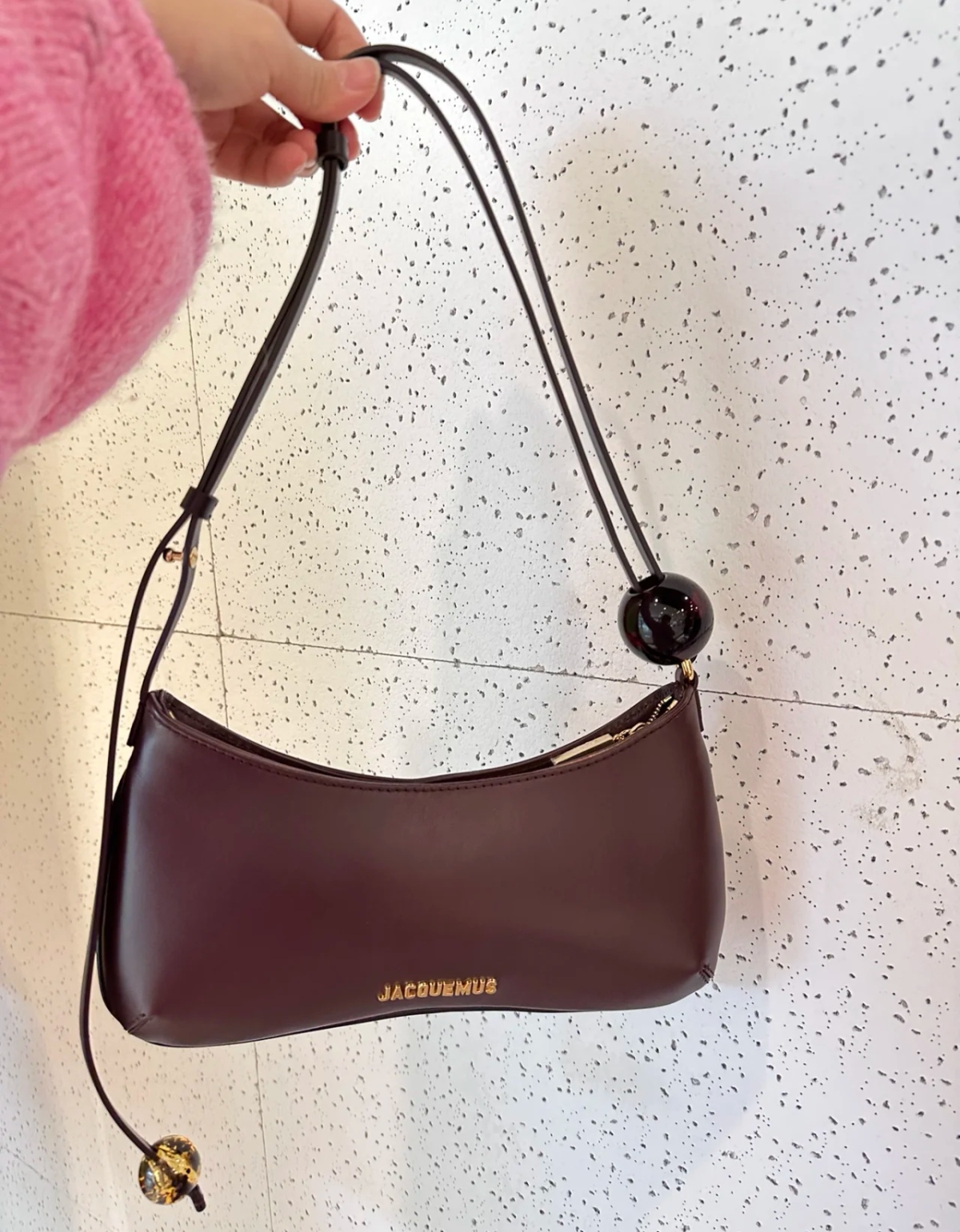 Jacquemus Le Bisou Perle Beaded Shoulder Bag - Black •