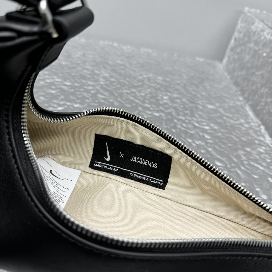 Jacquemus x Nike Le Sac Swoosh Small Dark Navy in Cowskin with Silver