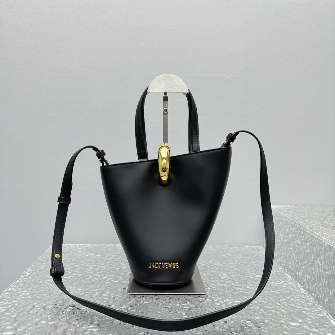 Jacquemus Le Petit Bambola Leather Tote Bag - Black