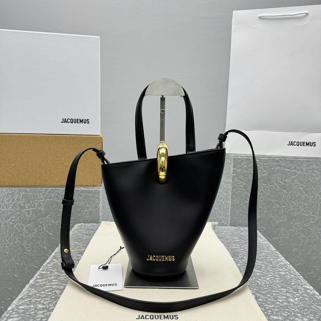 Jacquemus Le Petit Bambola Leather Tote Bag – Black