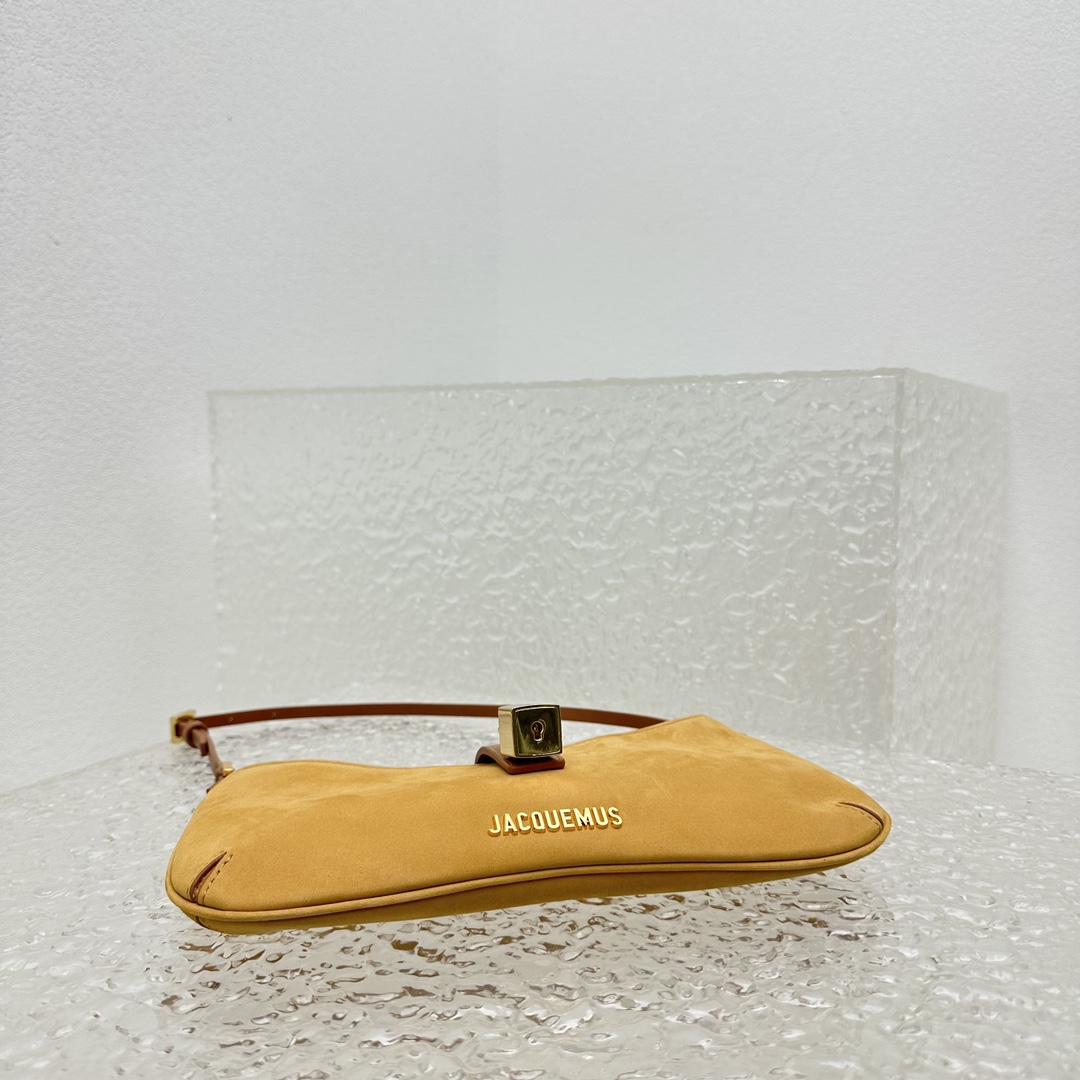 JACQUEMUS Le Bisou Cadenas Suede Bag yellow | Jacquemus 00659
