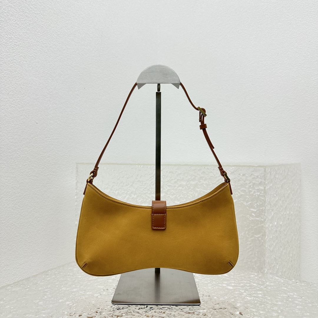 JACQUEMUS Le Bisou Cadenas Suede Bag yellow | Jacquemus 00659